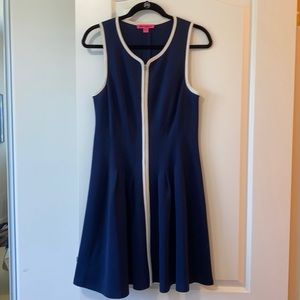 Betsy Johnson A line navy blue dress. Easy wear